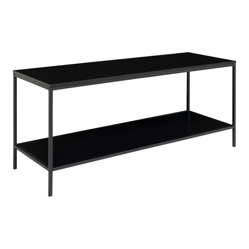 Schwarzes TV-Möbel aus Metall mit offenen Ablagen – 100x36 cm