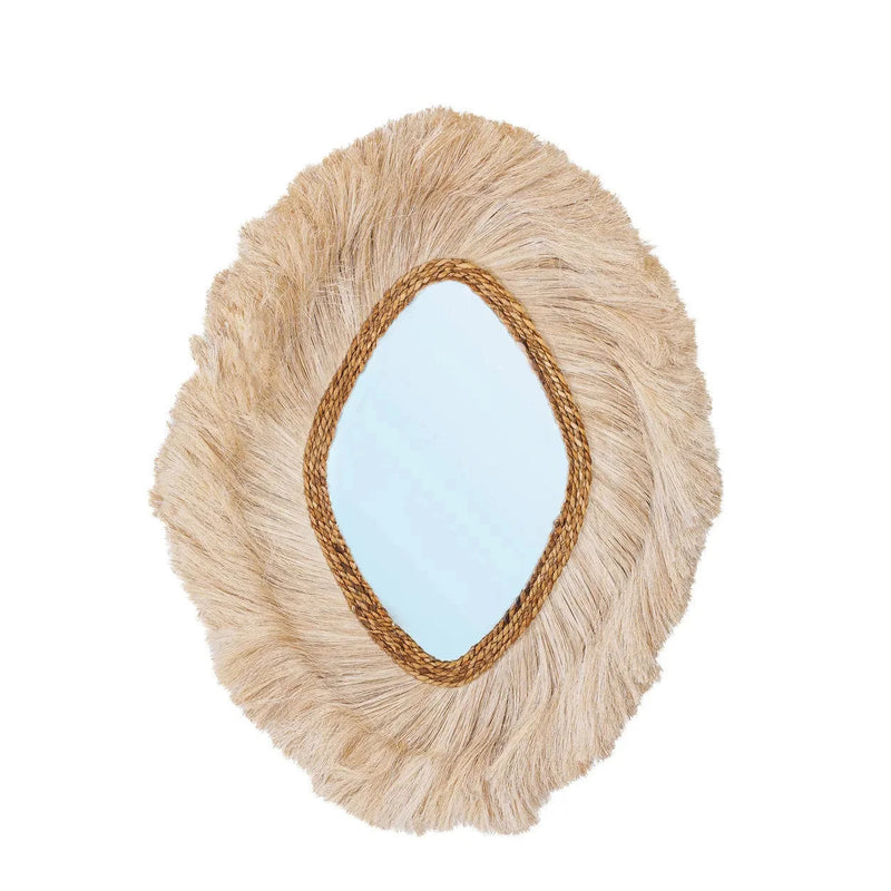 Miroir en abaca naturel losange 100x80 cm