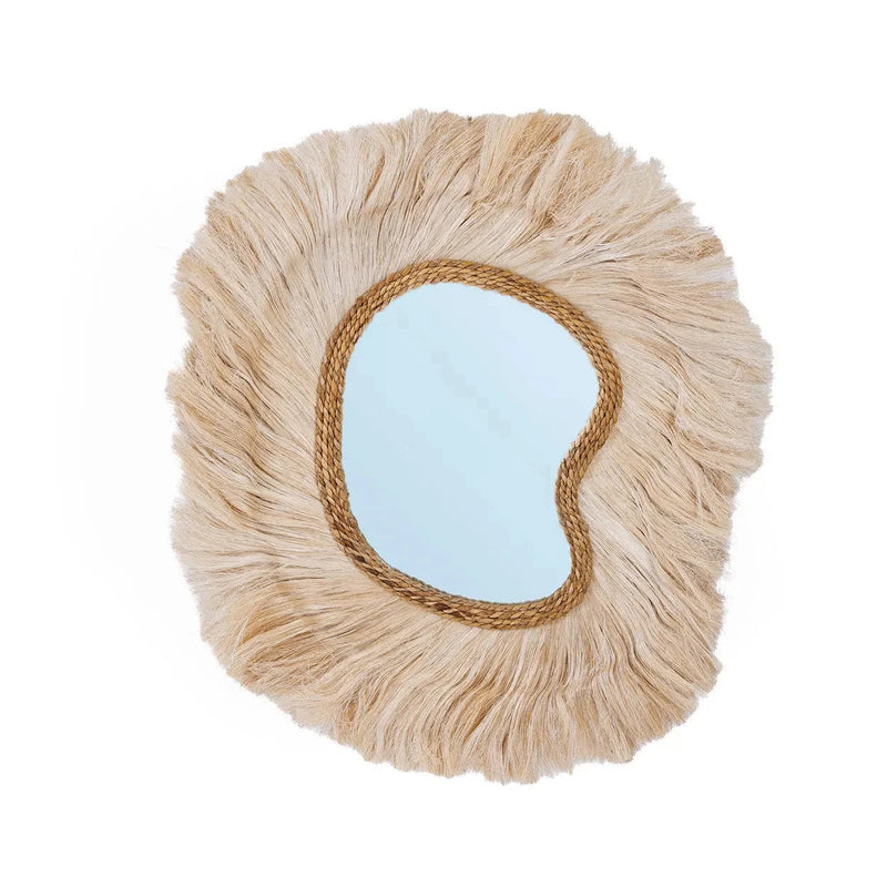 Spiegel aus Abaca-Gras Natur 90x80 cm Wanddeko