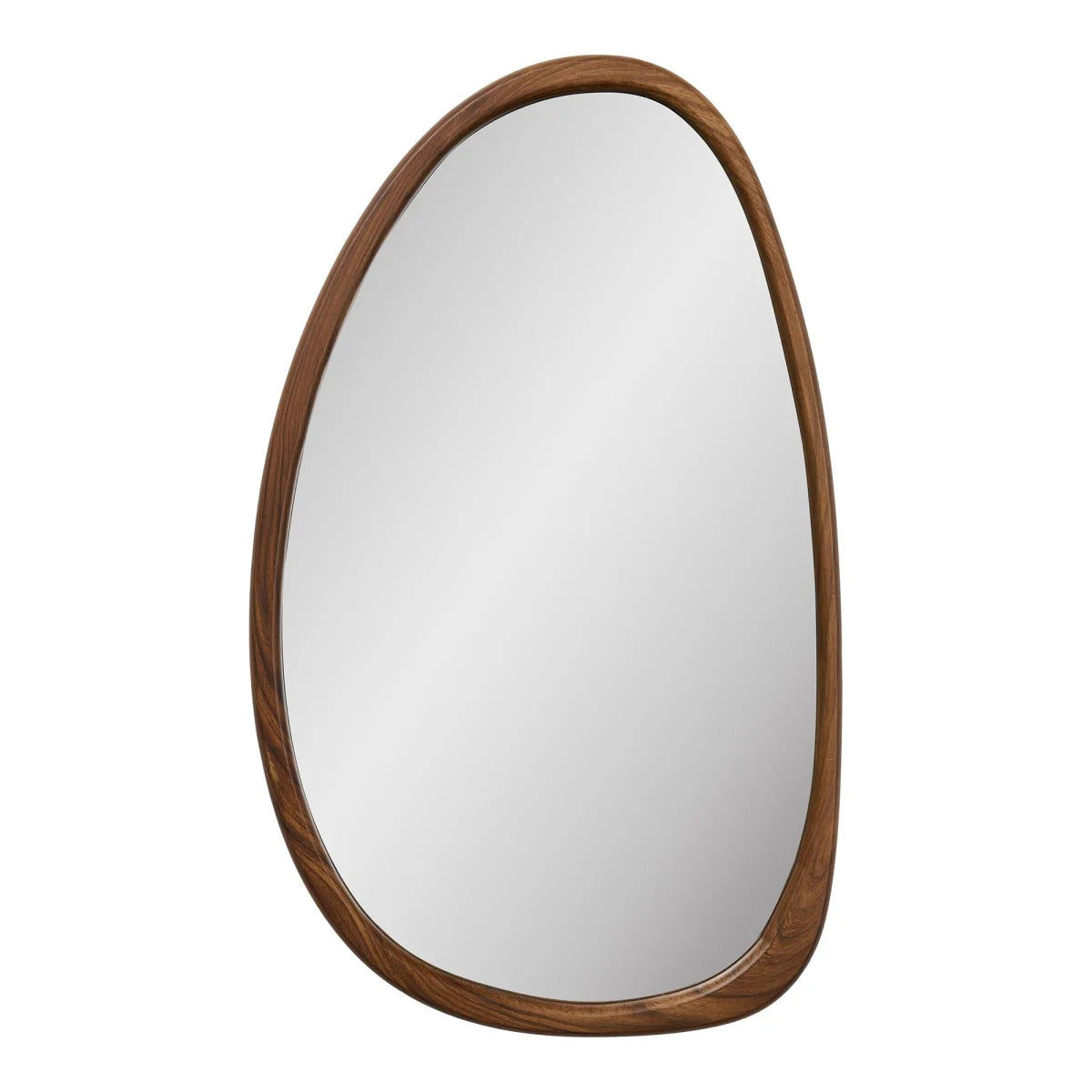 Miroir mural organique en bois foncé, forme libre 38,5x64,5 cm