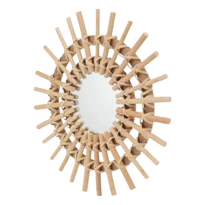 Rattanspiegel fürs Schlafzimmer