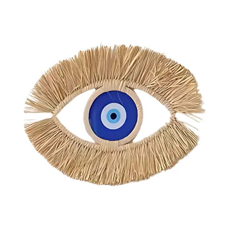 Wanddeko Auge aus Stroh