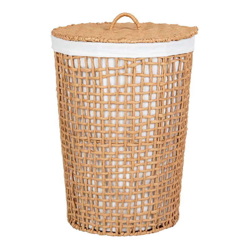 Wäschekorb aus Papiergeflecht in Beige und Weiß ø42x56 cm