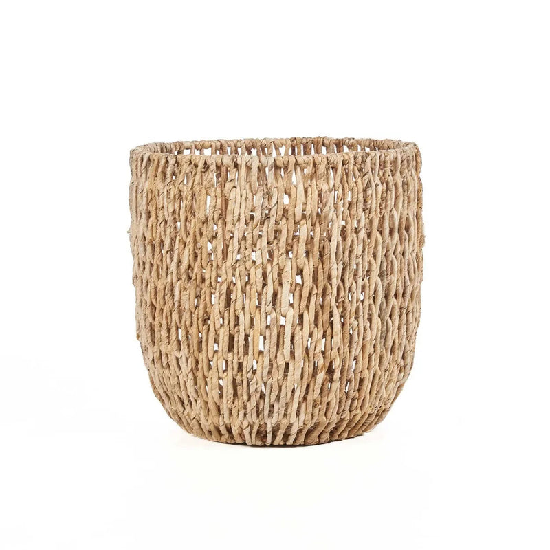 Korb aus geflochtenem Bananenblatt 29 cm Natur