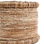 Panier de rangement en fibres naturelles tressées beige forme ronde – Ø38 cm
