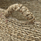 Panier de rangement rond en jonc de mer naturel avec poignées – Ø60 cm