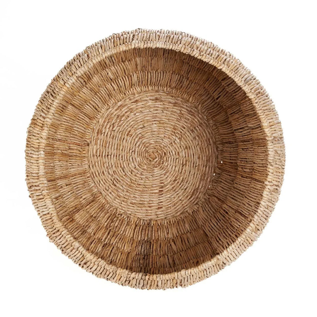 Panier rond en feuille de bananier naturel 58x37 cm