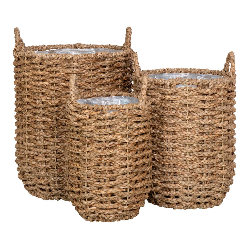 Runder Korb aus Seegras Natur – 3er-Set