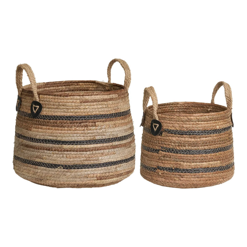 Körbe aus Bananenblatt Natur Ø30 cm – 2er-Set