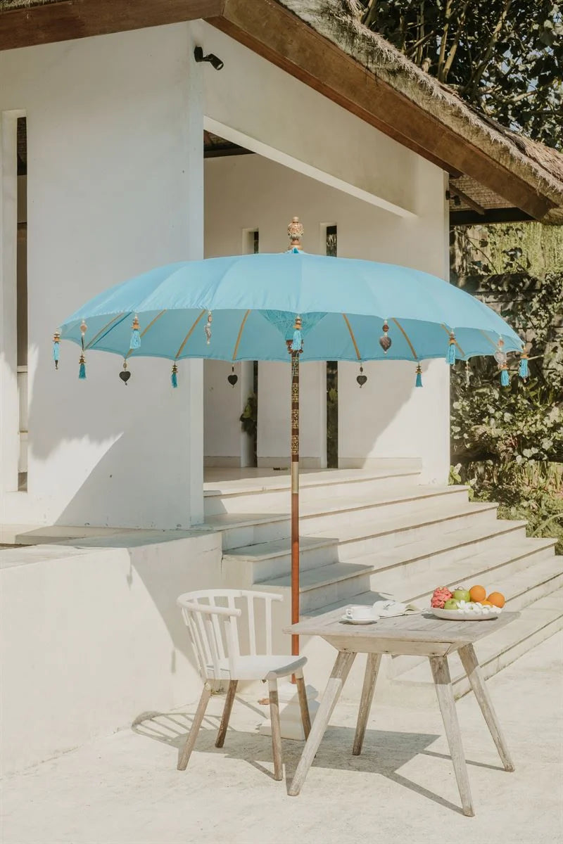 Parasol balinais 280 cm bleu mer