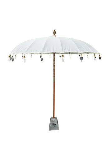 Sonnenschirm in Creme 250 cm mit Quasten