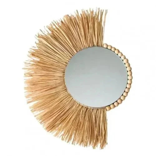 Petit miroir raphia