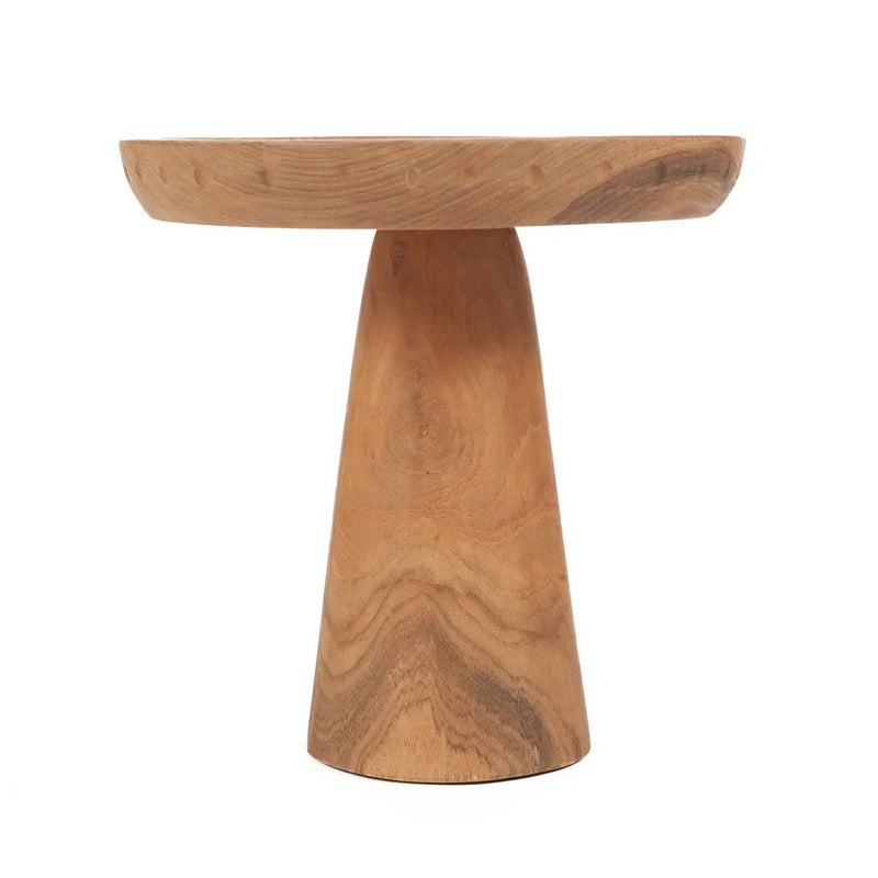 Tortenplatte aus Teakholz in Pilzform Natur – Ø25 cm