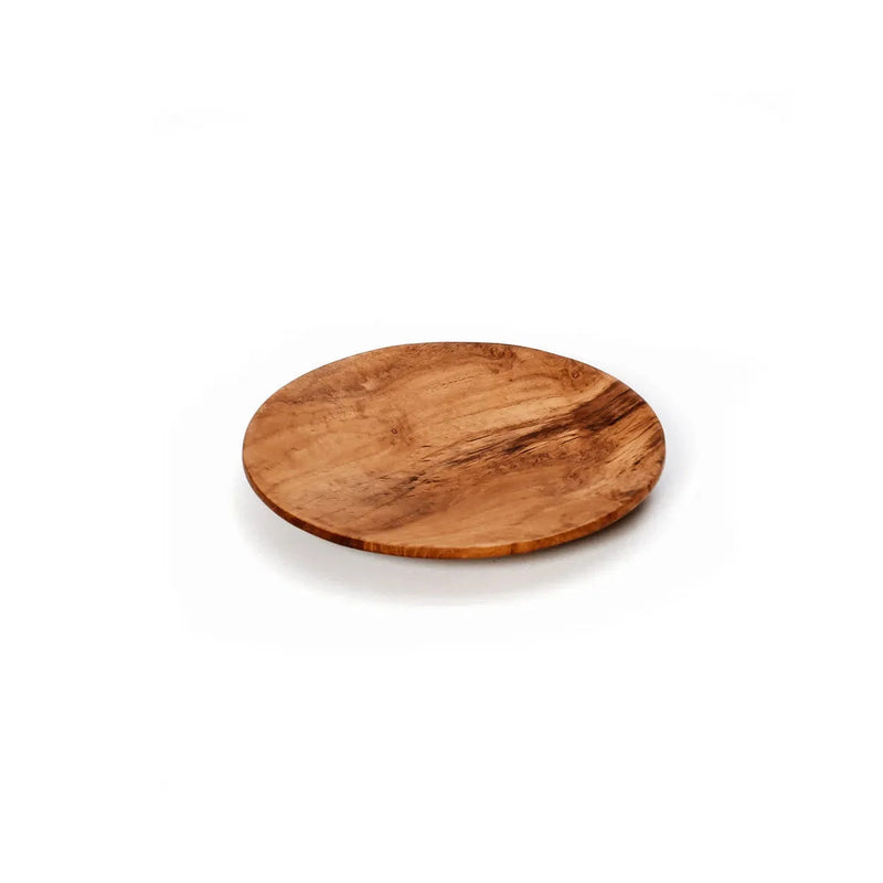 Rundes Tablett aus Teakholz natur – Ø14 cm