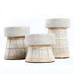 Porte-bougie en terre cuite béton naturel 16 cm
