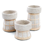Porte-bougie en terre cuite béton naturel 16 cm