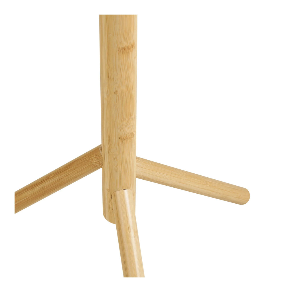 Porte-manteau sur pied en bambou clair, design minimaliste trépied H163 cm