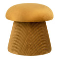 Tabouret pouf champignon velours ocre Ø39x42 cm