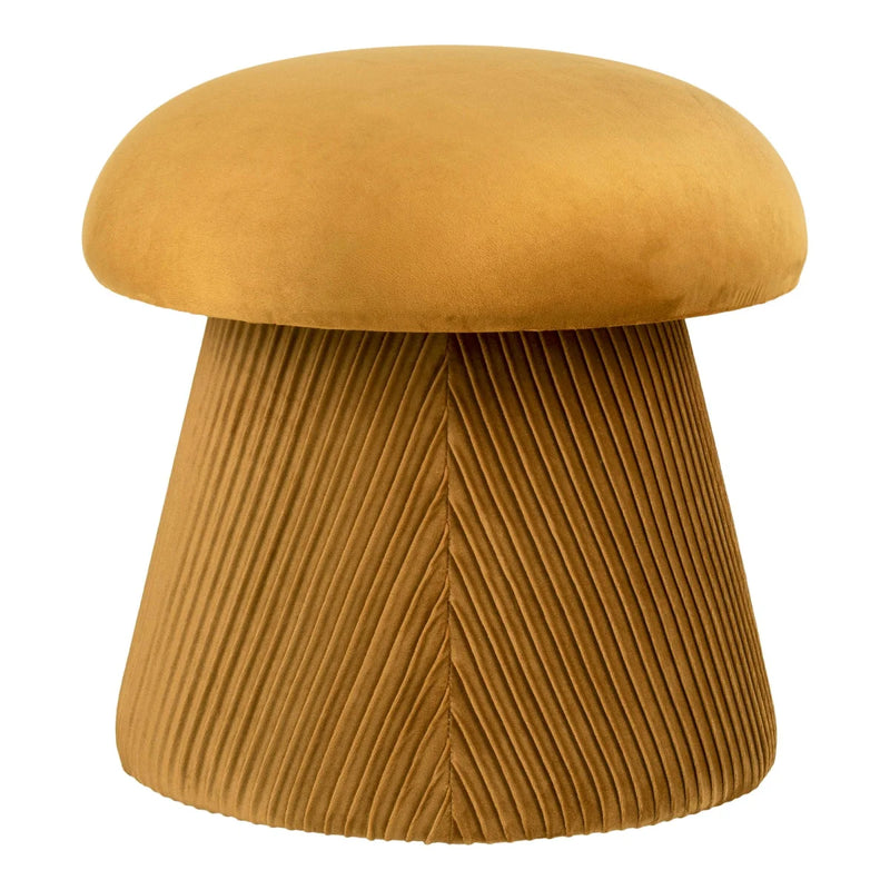 Runder Pouf aus Samt in Ocker in Pilzform – Ø39x42 cm