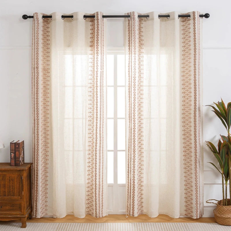 Boho-Vorhang in Beige