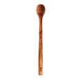 Cuillère à miel en teck naturel de 19 cm avec tête sphérique et manche fin