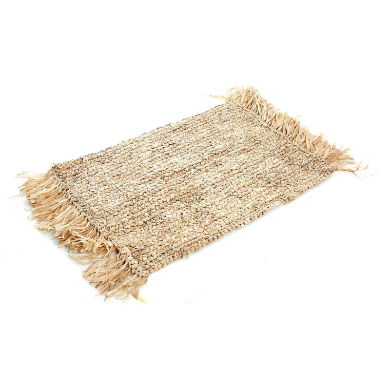 Set de table en raphia naturel à franges 35x60 cm