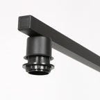 Barre en métal noire avec douille en plastique noir pour suspension abat-jour tissu noir intérieur doré