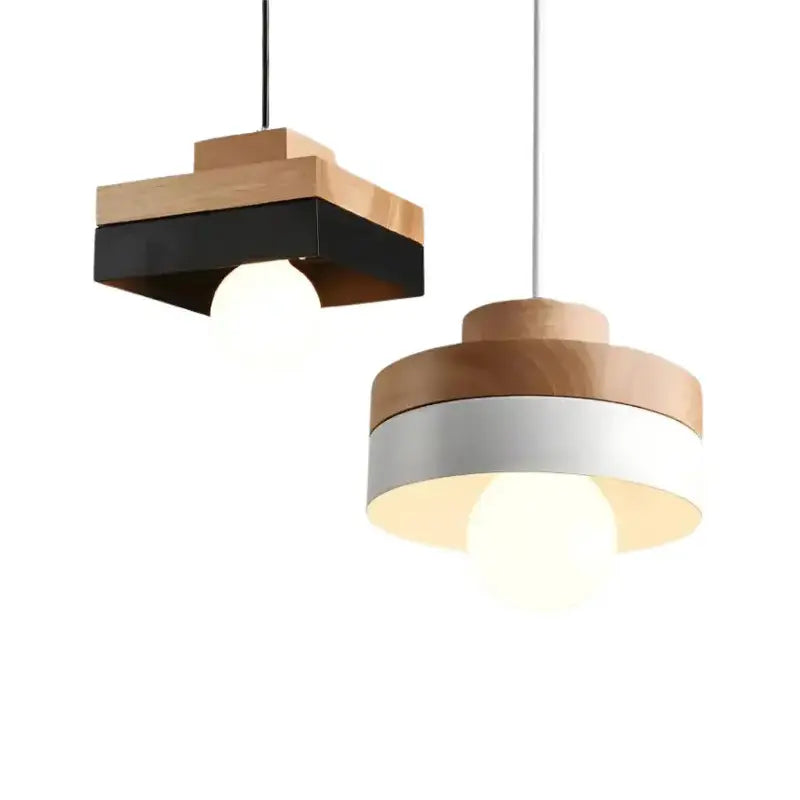 Design-Hängeleuchte aus Holz