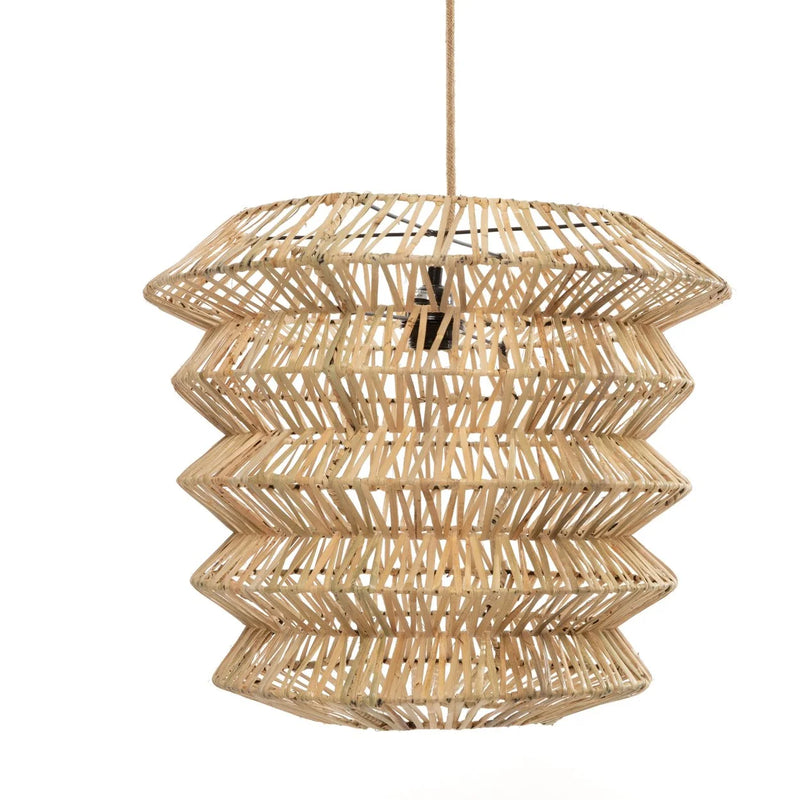 Konische Hängeleuchte aus Rattan Natur 49x49x42 cm