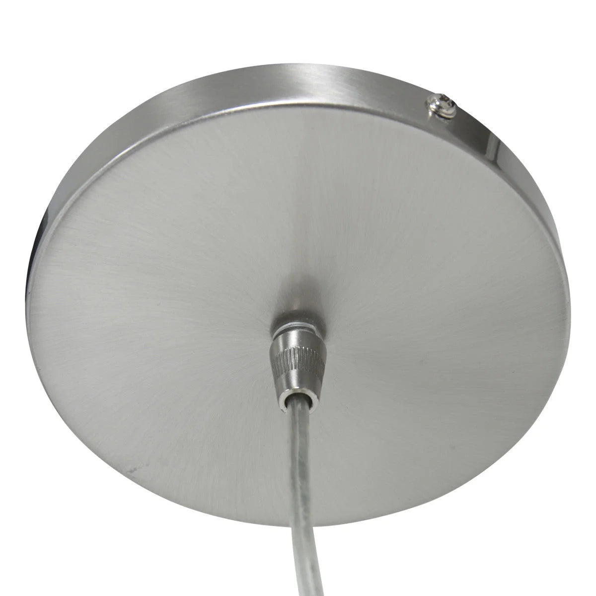 Canopée de plafond en métal brossé pour suspension cylindre tissu blanc Ø50 cm