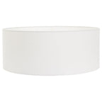 Abat-jour cylindrique en tissu blanc avec métal brossé pour suspension Ø50 cm