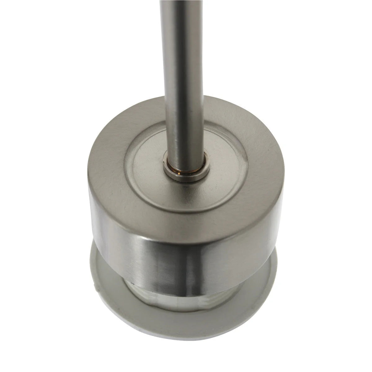 Support de balustrade en acier inoxydable cylindrique pour suspension tissu blanc et métal brossé Ø50 cm