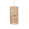 Suspension cylindrique en feuille de bananier ajourée naturelle – H67 cm
