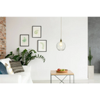 Suspension en verre sphérique claire avec fixation en laiton pour Hängelampe Natalie 100 Klar