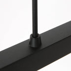Tige en métal noir avec base plate et emboîtement conique pour suspension linéaire