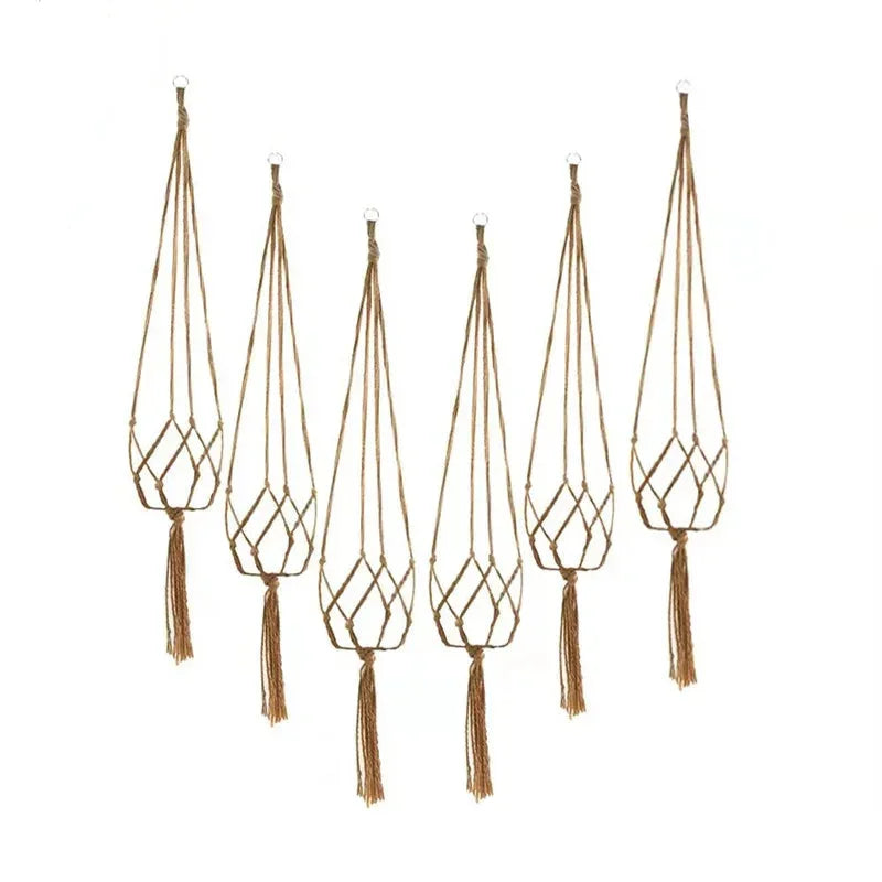 Makramee-Blumenampel aus Kordel für Pflanzen – 6er-Set