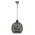 Suspension en verre texturé vert gris de la Hängelampe Mican 100 Dunkelbronze