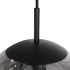 Suspension multiple en verre fumé noir boules dégradées Ø60 cm avec plafonnier élégant