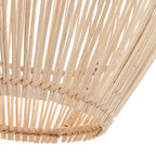 Suspension ovale en rotin ajouré naturel avec abat-jour en bambou clair 35x60 cm