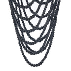 Collier perles noires effet cascade Ø47 cm