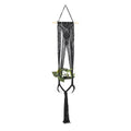Suspension plante en macramé noir motifs géométriques à franges décoratives