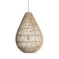 Suspension en rotin naturel forme goutte ajourée Ø45x65 cm