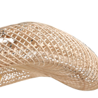 Hängeleuchte aus Rattan natur in Wellenform, durchbrochen geflochten – Ø115 cm