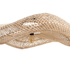 Hängeleuchte aus Rattan natur in Wellenform, durchbrochen geflochten – Ø115 cm