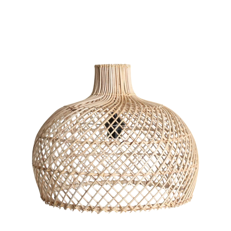 Hängeleuchte aus geflochtenem Rattan natur in Kalebassenform – Ø42 cm