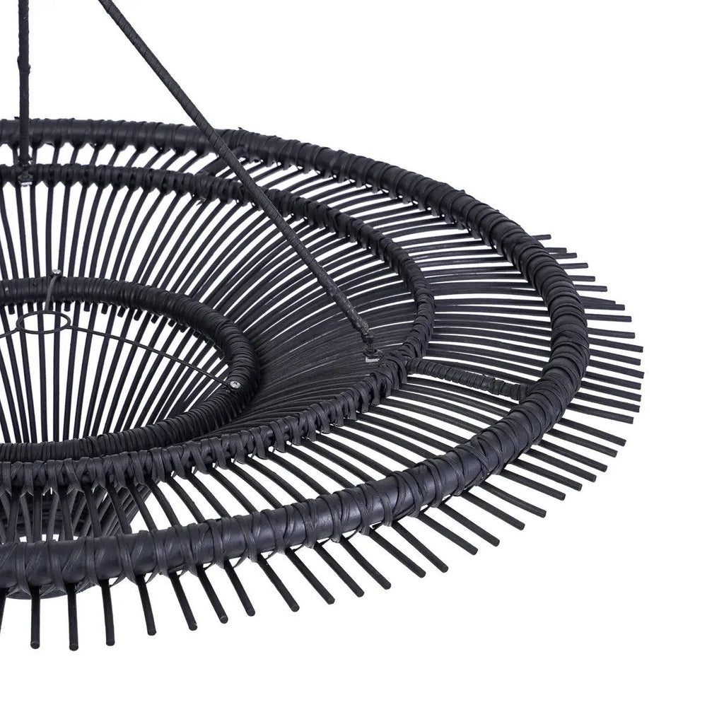 Suspension rotin noir - Ø60 cm