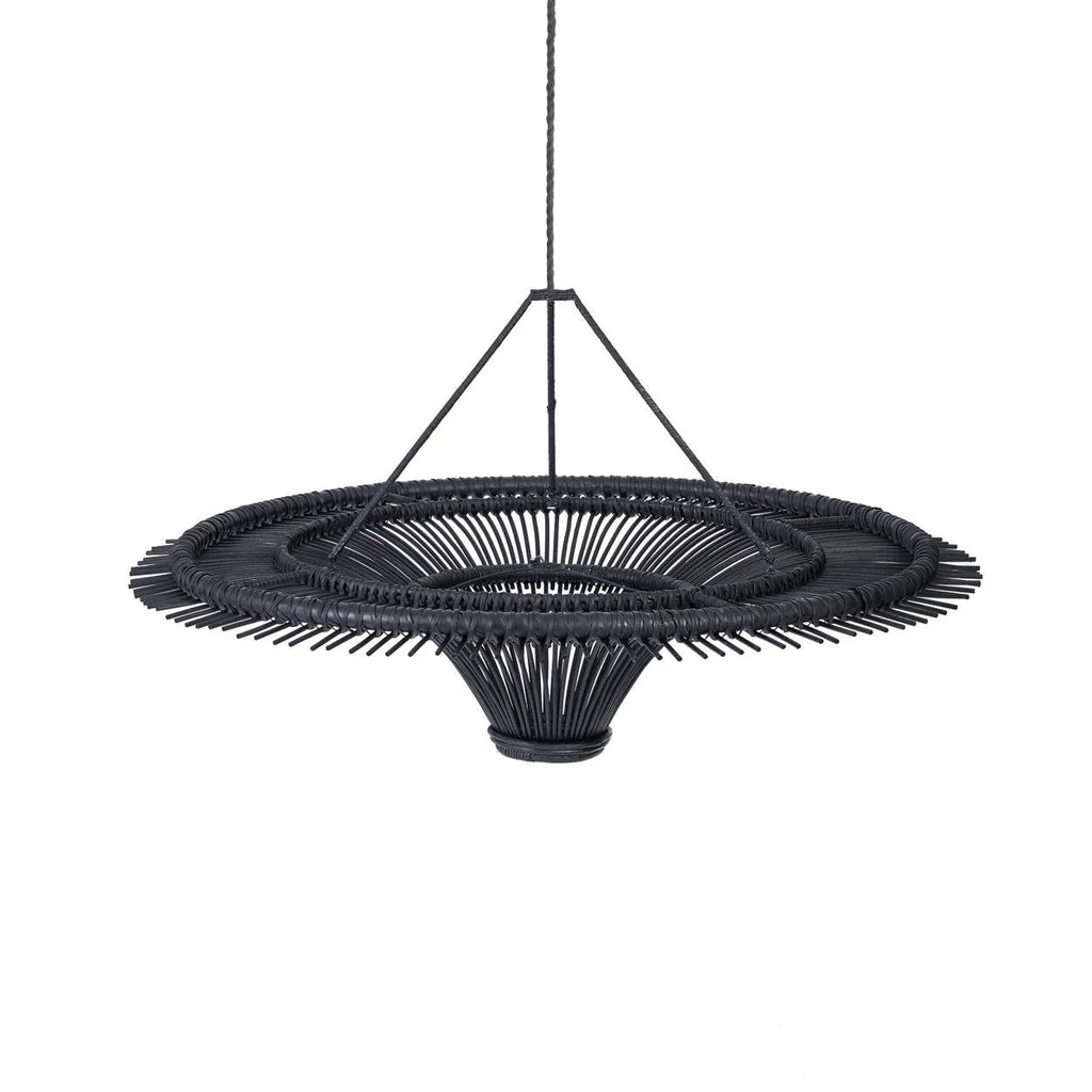 Suspension rotin noir - Ø60 cm