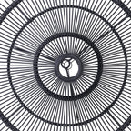 Suspension rotin noir XL 110 cm plafonnier rond design