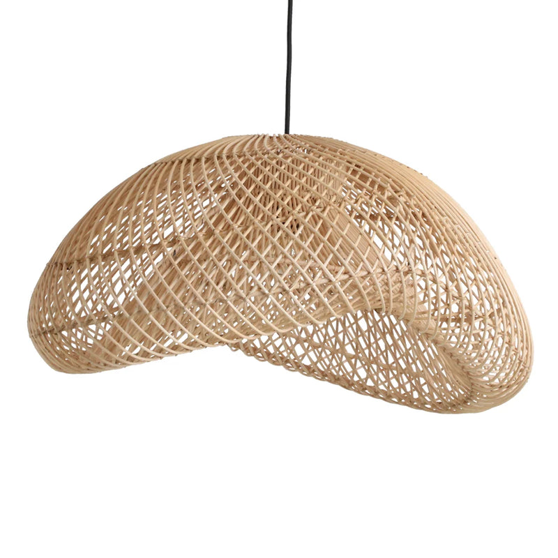 Hängeleuchte aus geflochtenem Naturrattan in organischer Form – Ø57 cm