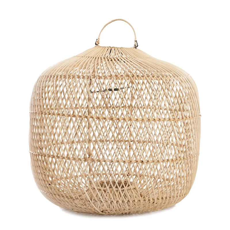 Hängeleuchte aus geflochtenem Rattan Natur in Kugelform – Ø60 cm